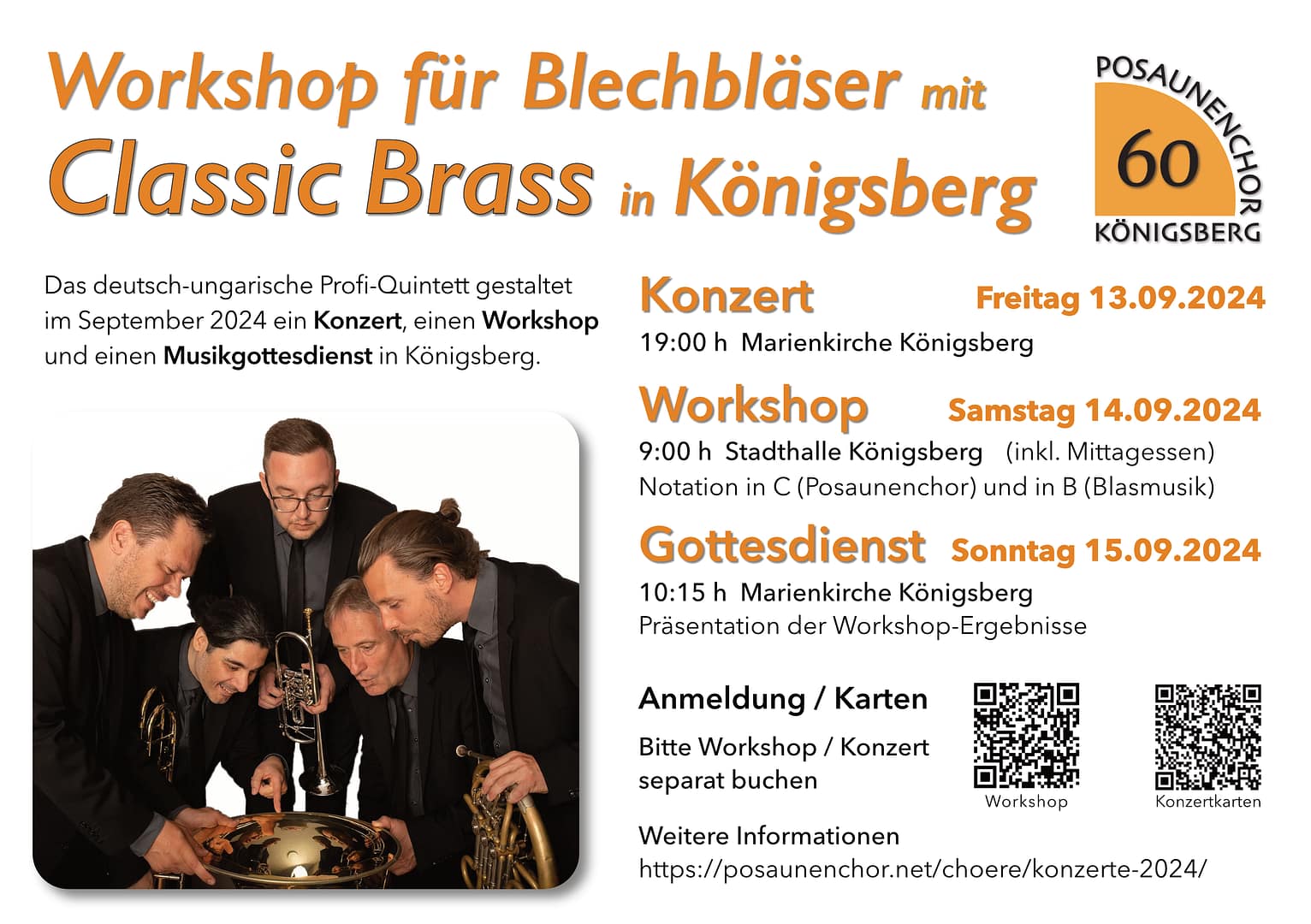Flyer Classic Brass Königsberg Flyer Blechbläserworkshop Königsberg